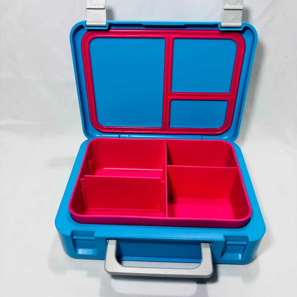 MrBeast Feastables Lunch Box Blue Pink Bento Style Kids Meal Container MRB01204